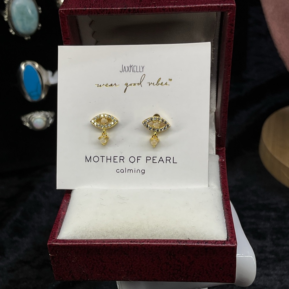 Gold Mother of Pearl Earrings